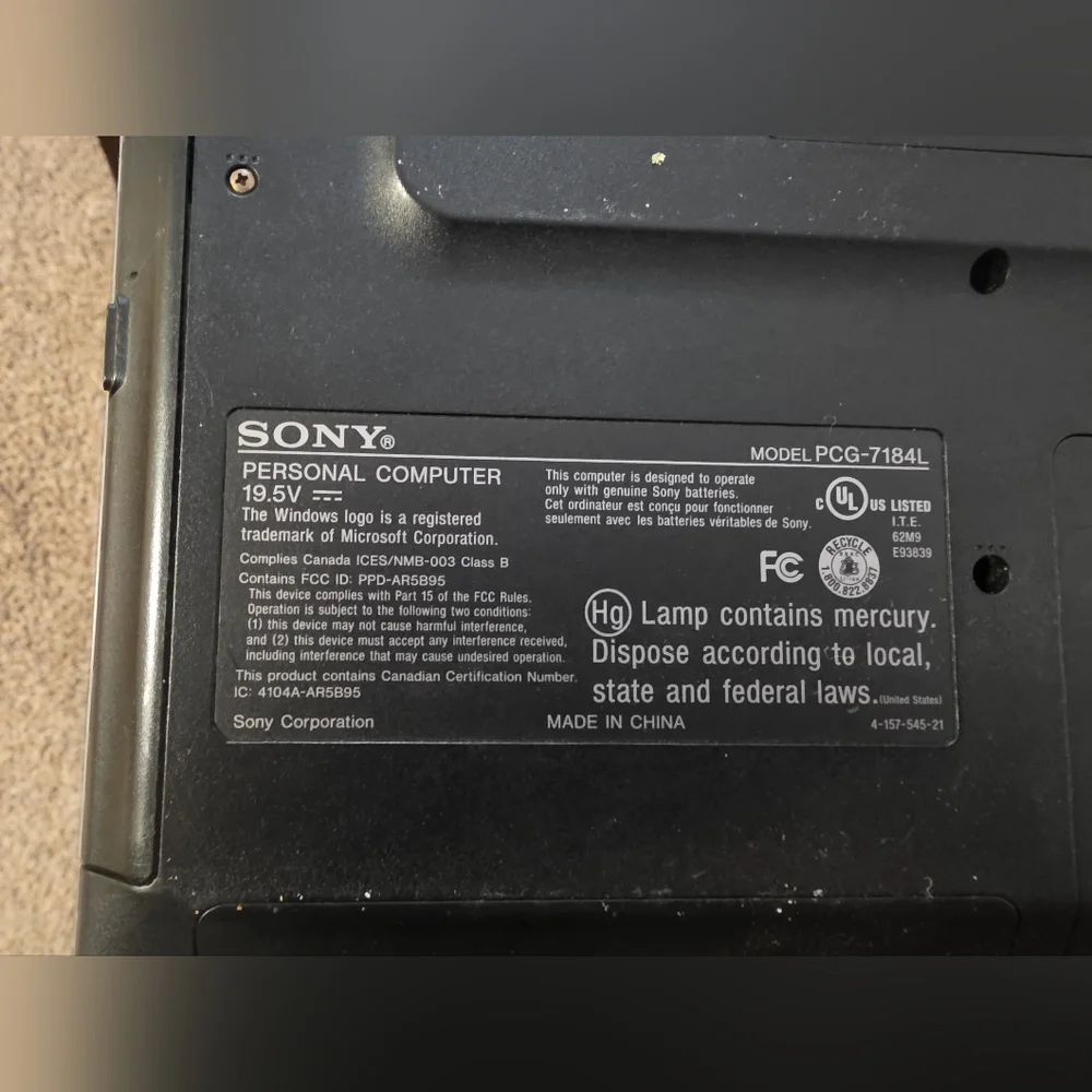 Sony Silver VAIO Laptop(Works But With Flaws)